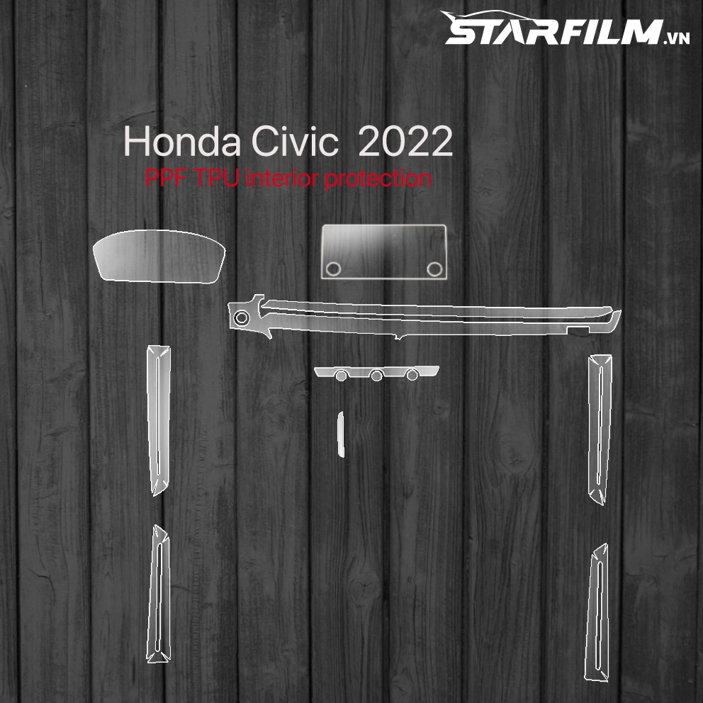 Honda Civic 2022 PPF TPU nội thất chống xước tự hồi phục STARFILM